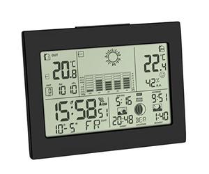 TFA Dostmann 35.1155.01 Estación meteorológica Digital con Sensor Remoto, 16,8 x 13,6 x 6,4 cm, Negro