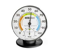 TFA Dostmann 45.2033.FR - Higrómetro de precisión para control de temperatura y humedad, analógico, color plateado y negro