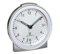 TFA Dostmann Despertador analógico inalámbrico, plástico, Plata, 81 x 31 x 84 mm (Largo x Ancho x Alto)