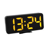 TFA Dostmann 60.2027.01 Despertador Digital con dígitos LED Naranjas e indicador de Temperatura Interior, con Alarma, Color Negro, 178 x 36 x 84 mm (Largo x Ancho x Alto)
