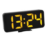 TFA Dostmann 60.2027.01 Despertador Digital con dígitos LED Naranjas e indicador de Temperatura Interior, con Alarma, Color Negro, 178 x 36 x 84 mm (Largo x Ancho x Alto)