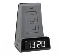 TFA Dostmann Estación de carga ICONCharge 60.2033.10 – 2 en 1 inductiva, despertador, USB, LED
