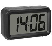 TFA Dostmann 60.2038.01 - Despertador Digital (conmutación Entre LCD LED híbrido, Funciona con Pilas, Alarma y función de repetición, con 2 Niveles de Brillo, función de atenuación (LED), Color Negro