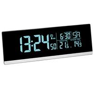 TFA Dostmann 60.2548.01 de Radio Despertador Digital con Cambio de Color y Temperatura Exterior (Negro)