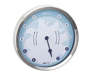 TFA Dostmann 60.3029.06 - Reloj analógico de Marea (22 cm), diseño marítimo en Tonos Azules y Mareas marítimas con Marco de Acero Inoxidable