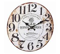 TFA Dostmann 60.3045.10 Quinine Tonique Reloj de pared analógico vintage efecto óxido MDF fibra de madera blanco negro (largo) 337 x (ancho) 41 x (alto) 337 mm x (alto) 337 mm