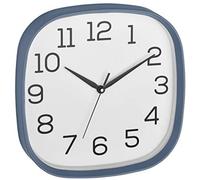 TFA Dostmann Reloj de Pared analógico 60.3053.06 con Unidad de Barrido silencioso, Cubierta de Cristal, Color Azul Paloma, 295 x 55 x 295 mm
