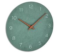 TFA Dostmann 60.3054.04 Reloj de Pared analógico, Efecto Madera, Movimiento de Cuarzo con Pila de Larga duración, Verde Jade, Tablero de Fibra de Densidad Media, 297 x 45 x 297 mm (la x an x al)
