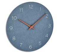 TFA Dostmann 60.3054.06 Reloj de Pared analógico con manecillas de Madera, Cuarzo, Pila de Larga duración, Color Azul Paloma, Tablero de Fibra de Densidad Media, 297 x 45 x 297 mm (la x an x al)
