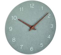 TFA Dostmann 60.3054.10 Reloj de Pared analógico con manecillas de Madera, Movimiento silencioso, Mecanismo de Calidad, Color Gris hormigón, 297 x 45 x 297 mm (la x an x al)