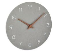 TFA Dostmann 60.3054.10 Reloj de Pared analógico con manecillas de Madera, Movimiento silencioso, Mecanismo de Calidad, Color Gris hormigón, 297 x 45 x 297 mm (la x an x al)