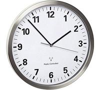 TFA Dostmann 60.3523 - Reloj de Pared analógico (Marco de Acero Inoxidable, 30 cm de diámetro), Color Blanco