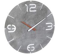 TFA Dostmann Reloj de pared Contour – radio-controlado, fácil lectura, aspecto concreto, 350×35 mm