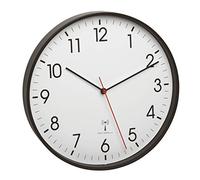 TFA Dostmann 60.3537.01 Reloj de Pared analógico con Marco de Metal, 305 x 47 mm, plástico, Color Negro