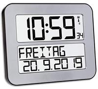 TFA 60.4512.54 - Reloj Digital Mural, Color Plata