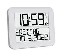 TFA Dostmann 60.4512 Timeline MAX Radio Reloj de Pared Digital (Blanco)
