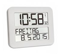 TFA Dostmann 60.4512 Timeline MAX Radio Reloj de Pared Digital, Blanco con baterías