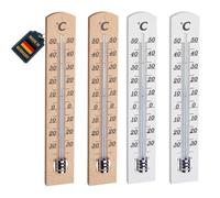 TFA Dostmann 95.1031 Juego de termómetro de Madera, Haya, Natural/Blanco