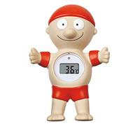 TFA Dostmann Bademeister 30.2032 - Termómetro Digital para baño (Aviso de Temperatura de baño Demasiado Alta, Buena Lectura, 95 x 50 x 142 mm), Color Rojo