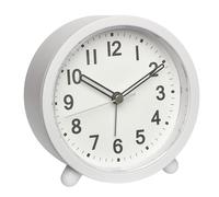 TFA Dostmann Despertador analógico 60.1043.02, Funciona con Pilas, sin Ruido de tictac, con retroiluminación, Reloj de Mesa, Incluye Alarma Despertador con repetición, Color Blanco