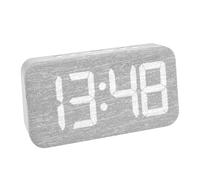 TFA Dostmann Despertador Digital con 3 Niveles de Brillo, 60.2042.02, con Funda de Tela, función de repetición, Incluye Fecha, 3 Funciones de Alarma (Mo-FR, Mo-Sa, Mo-So), Regulable, Reloj de Cuarzo,