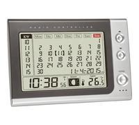 TFA Despertador inalámbrico mensual, 60.2529.54, indicador de Temperatura Interior/Fase Lunar, función, Calendario, Reloj de Mesa, Moderno, práctico, Gris, L 176 x B 50 x H 120 mm