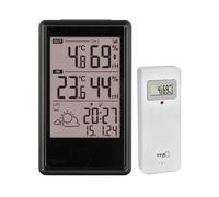 TFA Dostmann Estación meteorológica inalámbrica con sensor exterior ETNA, 35.1173, termómetro/humedad interior exterior, incluye reloj por radio, previsión meteorológica con símbolos, control del