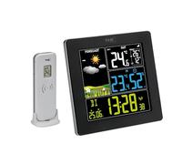 TFA Dostmann Estación meteorológica inalámbrica con sensor exterior SUN2 digital, 35.1174, para interior y exterior, pantalla grande a color, con clima residencial, incluye reloj inalámbrico con fecha
