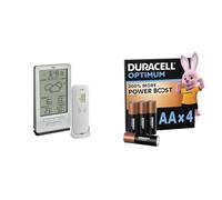 TFA Dostmann Estación meteorológica inalámbrica Xena, 35.1162.54 + Duracell Optimum pack de 4 AA
