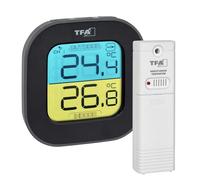 TFA Dostmann Fun - Termómetro Digital con Sensor Exterior, Color Negro