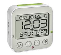 TFA Dostmann Funk Bingo 2.0 Despertador Digital con indicador de Temperatura, 2 alarmas, Color Blanco, 95 x 41 x 96 mm