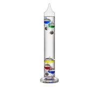 TFA Dostmann Termómetro de cristal analógico Galileo Galilei, 18.1016, termómetro líquido, 33 cm, medición de temperatura interior, fácil lectura, marcas de temperatura plateadas, objeto decorativo,