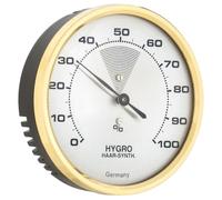 TFA Dostmann Higrómetro analógico 44.2000 con anillo de latón, medición precisa de los sintéticos del cabello, 71 x 26 x 71 mm, para colgar, fabricado en Alemania