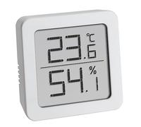 TFA Dostmann Higrómetro digital para colocar de pie o colgar, control de temperatura ambiental, color blanco, 61 x 20 x 61 mm