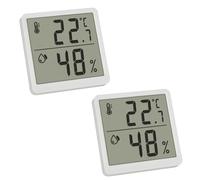 TFA Dostmann Juego de 2 termohigrómetros digitales para interiores, 30.5059.02.02, termómetro y humedad, termómetro para control de temperatura ambiente, medidor de humedad, color blanco