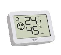 TFA Dostmann Mini termohigrómetro digital, 30.5055.02, temperatura y humedad interiores, para control climático interior, compacto, blanco