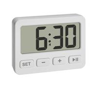 TFA Dostmann Minidespertador digital 60.2036.02 con función de alarma, cronómetro y temporizador, con imán o soporte, ideal como reloj de viaje, reloj de cuarzo, reloj de mesa, pequeño y compacto,