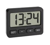 TFA Dostmann Minireloj Digital 60.2036.01 con Alarma, cronómetro, Temporizador, Ideal para Viajes Gracias a la Cerradura de Teclas, Reloj de Mesa, Reloj de Coche, Reloj de Cuarzo, pequeño y Compacto,