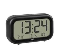 TFA Dostmann Nocta 60.2052 - Despertador Digital (Funciona con Pilas con números Grandes, 2 volúmenes, Iluminado, Incluye termómetro Interior, Fecha y día de la Semana), Color Negro