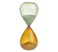TFA Dostmann Reloj de Arena analógico, 18.6010.02.41, Tiempo de Funcionamiento Aprox. 30 Minutos, Reloj de Mesa, de Cristal, para decoración, Naranja-Verde, Arena, 90 x 230 mm