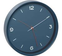 TFA Dostmann Reloj de Pared analógico 60.3056.06, Movimiento silencioso de Barrido, Reloj de Cuarzo, Cubierta de Cristal, Azul petróleo, 315 x 50 x 340 mm