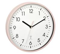 TFA Dostmann Reloj de Pared analógico inalámbrico 60.3550.16 de Alta precisión, Moderno, analógico, segundero Rosa, Cubierta de Cristal, para salón, Entrada, Regalo, 245 x 245 x 42 mm, Color Rosa