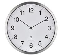 TFA Dostmann Reloj de Pared analógico XXL, 60.3548.02, 50 cm de diámetro, Marco de Metal, Esfera Grande, Color Blanco, 508 x 65 x 508 mm