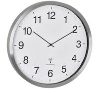 TFA Dostmann Reloj de Pared analógico XXL, 60.3548.02, 50 cm de diámetro, Marco de Metal, Esfera Grande, Color Blanco, 508 x 65 x 508 mm