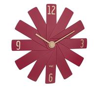 TFA Dostmann Reloj de Pared de diseño Clock in The Box 60.3020.05 con Movimiento de Barrido silencioso, Reloj de Cuarzo, con 12 Piezas, Reloj de salón, Cocina, Dormitorio, decoración, Color Rojo