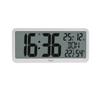 TFA Dostmann Reloj de pared digital XL con clima interior, 60.4525, reloj de mesa con temperatura y humedad, fácil de leer, perfecto para oficinas grandes, pasillo, salón, portagafas, función de