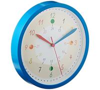 TFA Dostmann Reloj de Pared Infantil con Reloj de Aprendizaje Tick & TACK, 60.3058.06.91, para niños y niñas, Tiempo de Aprendizaje, Colorido, Azul, 308 x 44 x 308 mm