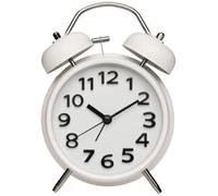 TFA Dostmann Reloj despertador analógico retro con doble campana de metal, 60.1040, sin tictac, movimiento silencioso, funciona con pilas, reloj despertador vintage, reloj de cuarzo, reloj despertador