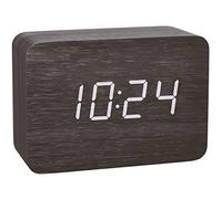 TFA Dostmann Reloj despertador controlado por radio Clocco Design con aspecto de madera, 60.2549.01, plástico, blanco/negro, 100 mm de largo x 41 de ancho x 70 mm de alto
