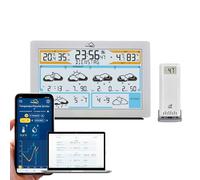 TFA Dostmann Station Meteo Wifi TFA.me ID-02, 35.8100, pronóstico del tiempo por wetter.com 3-6 días, portal en línea, sensor inalámbrico exterior, alerta meteorológica, mundo entero, plateado